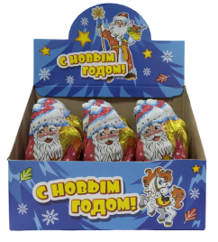 Изделие фигурное из кондитерской глазури ''ДЕД МОРОЗ", 90гр*9шт*6бл