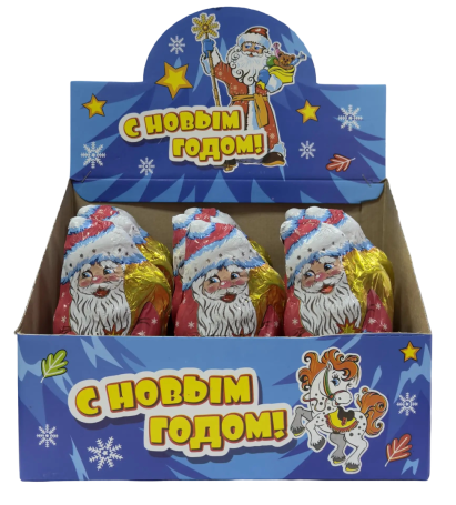 Изделие фигурное из кондитерской глазури ''ДЕД МОРОЗ", 90гр*9шт*6бл