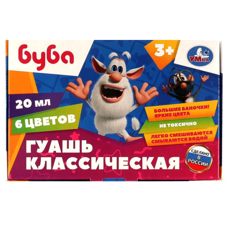 Гуашь Буба, 6 цветов Умка