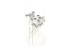 Шпилька для волос серебристого цвета с камнем