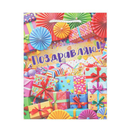 Пакет подарочный МАТОВЫЙ пакет подарочный, 23*18*10 см., ЧУДО ПРАЗДНИК